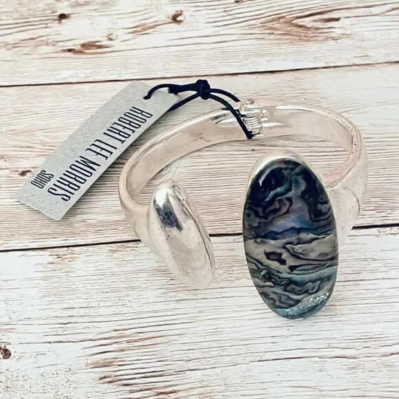 NWT Robert Lee Morris Silver Abalone Hinged Bangle New, So Beautiful!!! - Picture 12 of 12